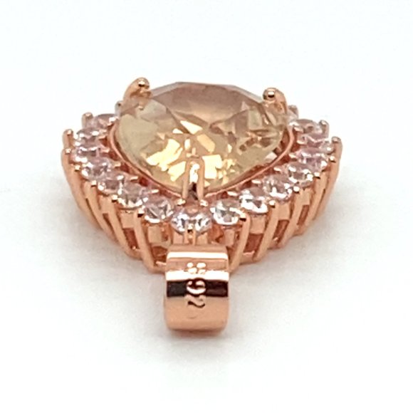 Imperial Topaz 4.00ct Rose Gold Finish Solid 925 Sterling Silver Pendant - Picture 8 of 8